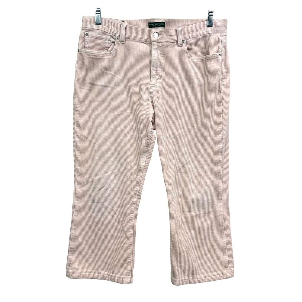 Lauren Jeans Co. Ralph Lauren Corduroy Womens Crop Pants Blush Sz 14P*